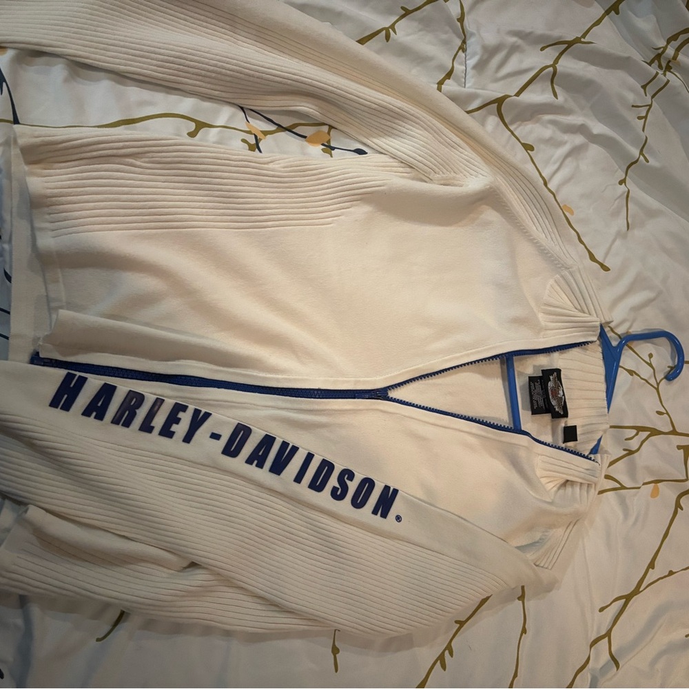 White Harley zip up jacket